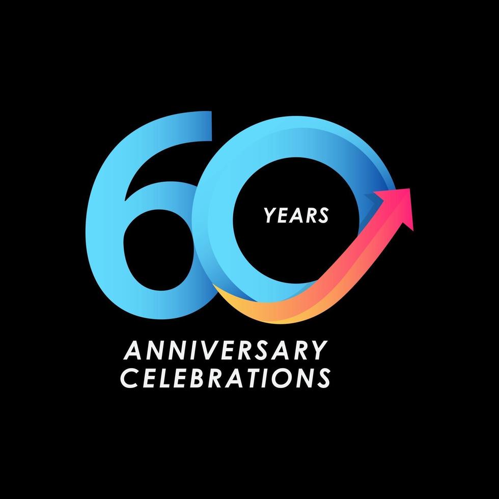 60 Years Anniversary Celebration Number Vector Template Design Illustration