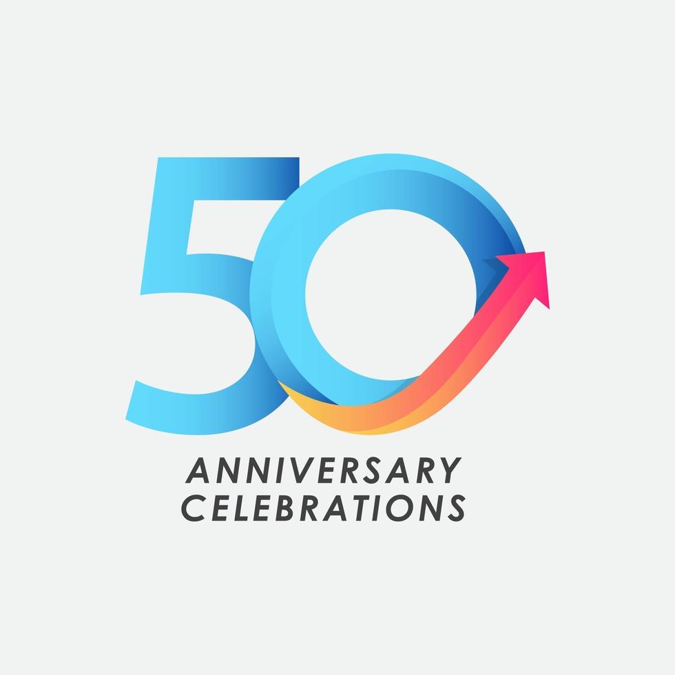 Ilustración de diseño de plantilla de vector de número de celebración de aniversario de 50 años