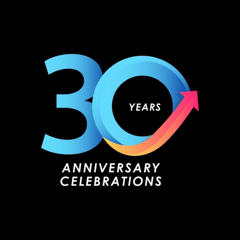 30 Years Anniversary Celebration Number Vector Template Design Illustration