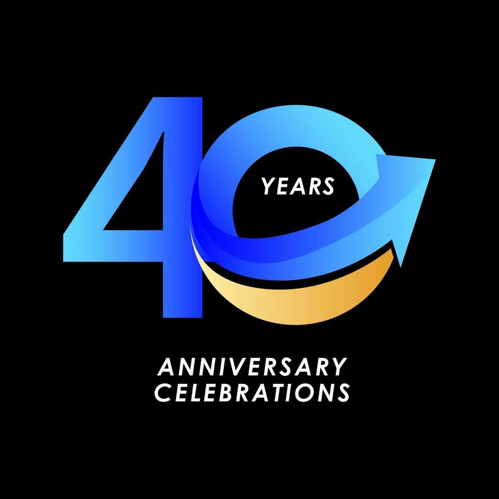 40 Years Anniversary Celebration Number Vector Template Design Illustration