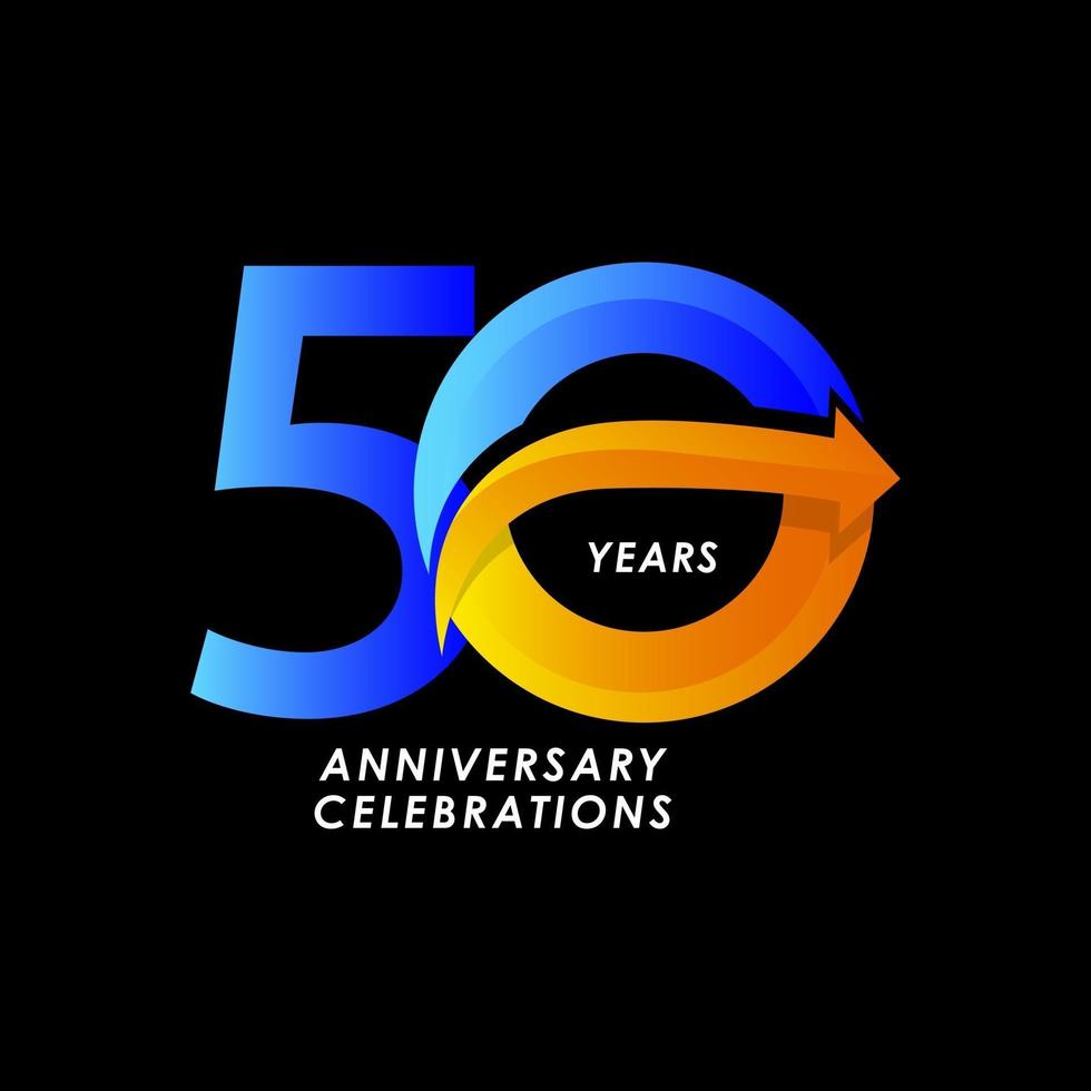 50 Years Anniversary Celebration Number Vector Template Design Illustration