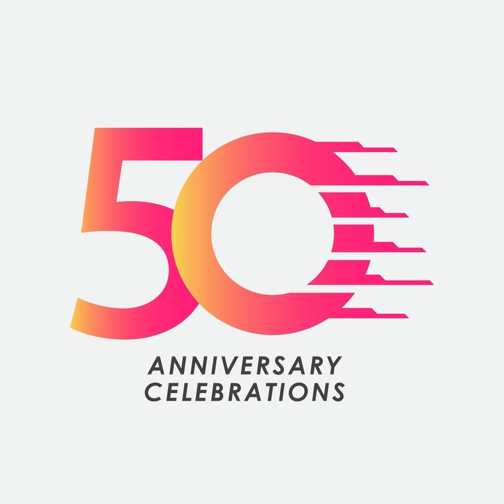 50 Years Anniversary Celebration Number Vector Template Design Illustration