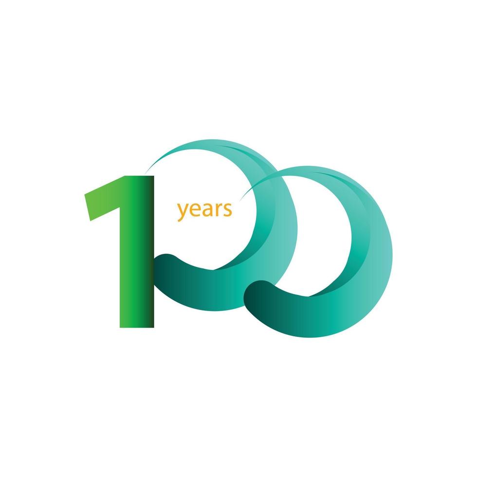 Ilustración de diseño de plantilla de vector de celebración de aniversario de 100 años