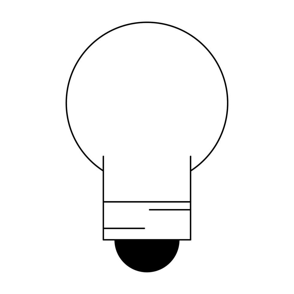 icono de bombilla en blanco y negro vector