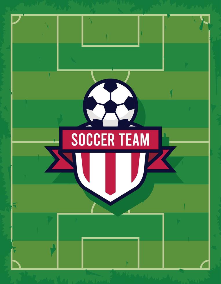 soccer court and emblem vector