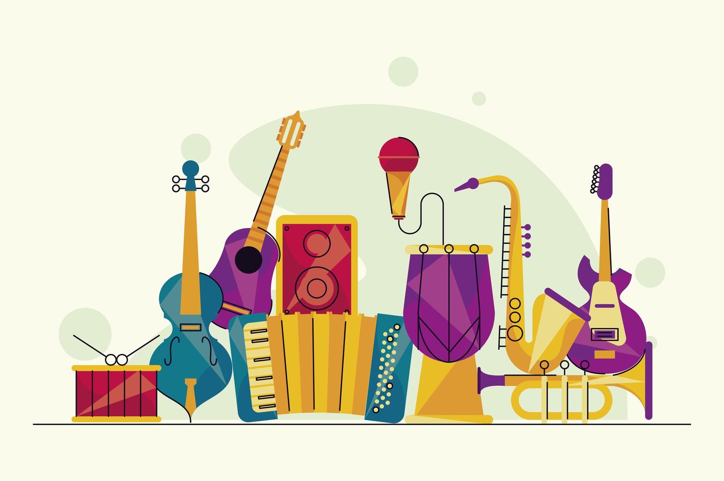 grupo de instrumentos musicales vector