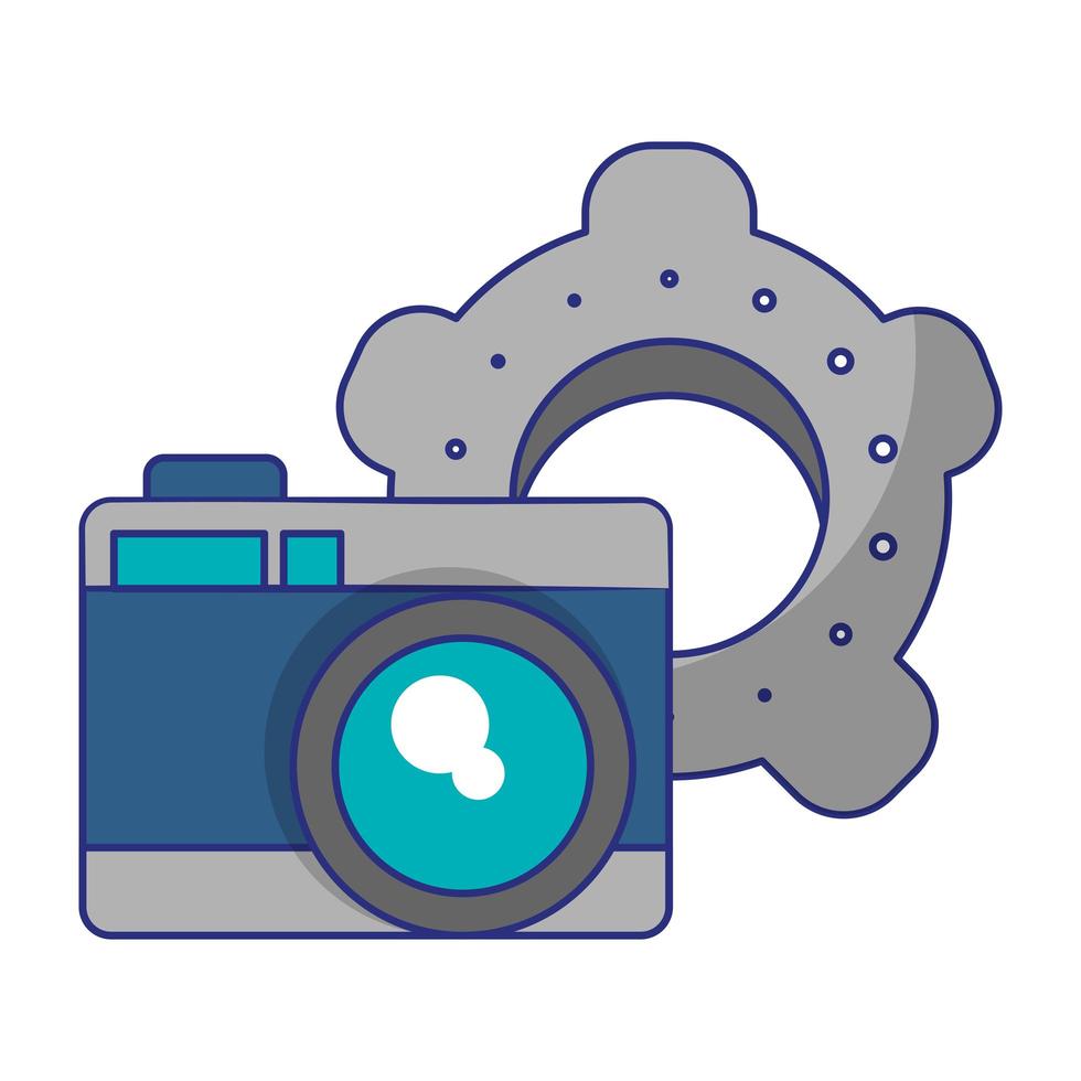 photographic camera and gears vector