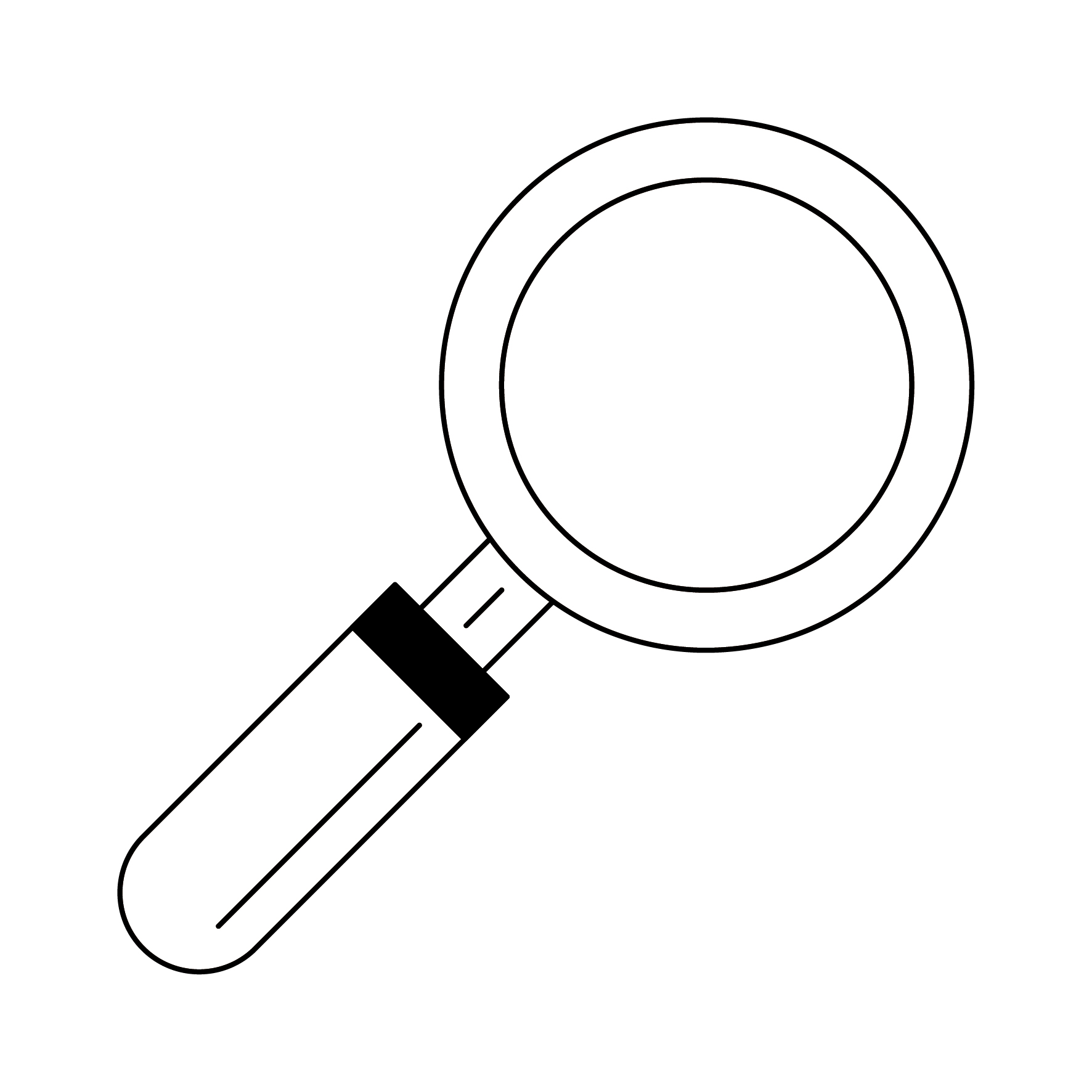 Magnifying Glass Clip Art Black And White
