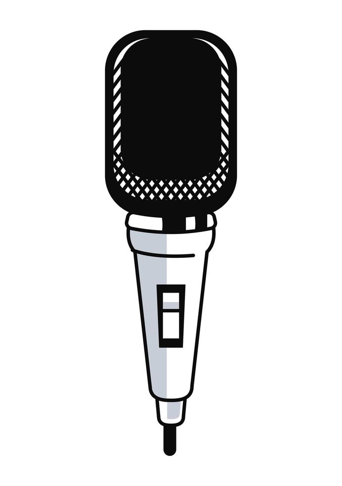 micrófono monocromo de karaoke vector