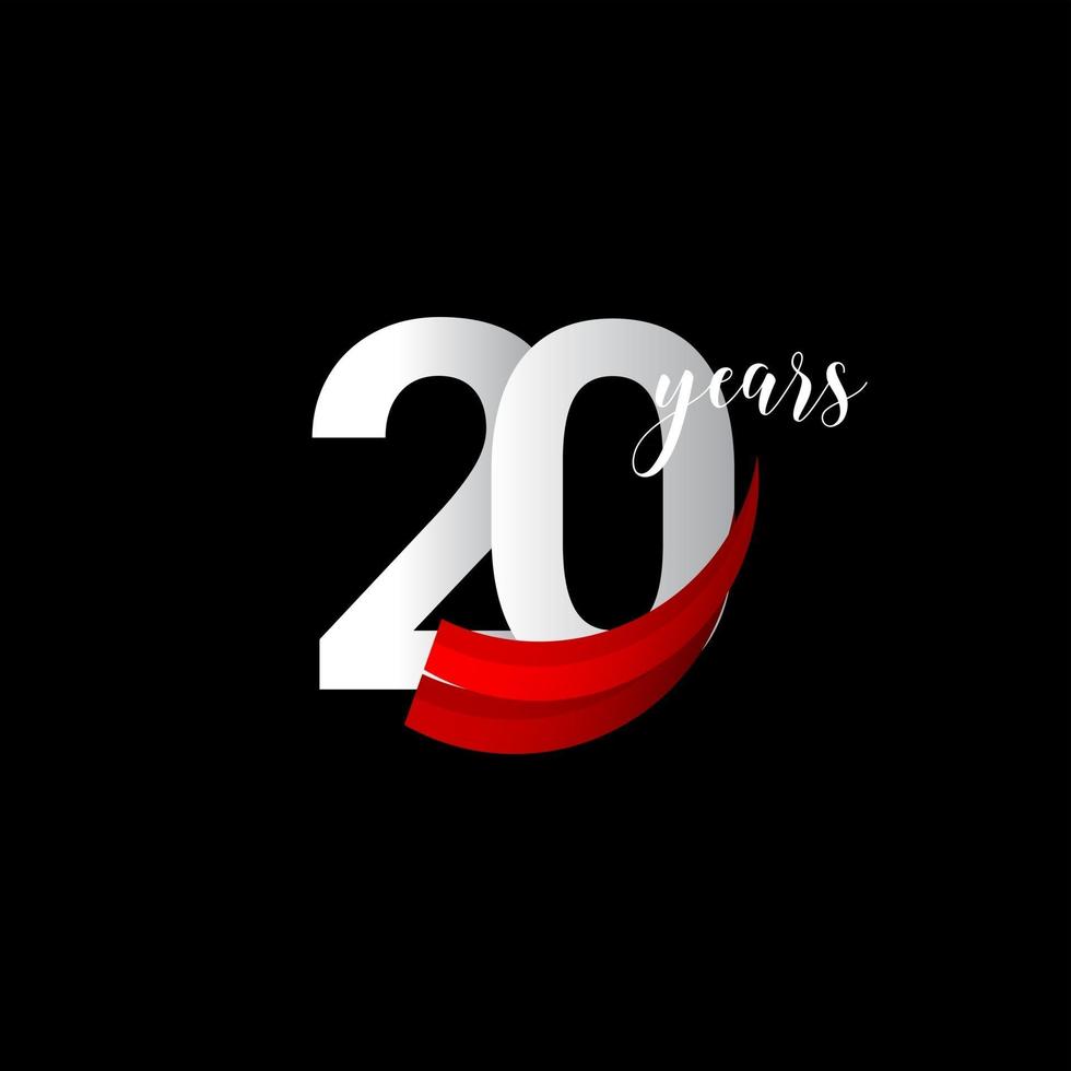 20 Years Anniversary Celebration Number Vector Template Design Illustration