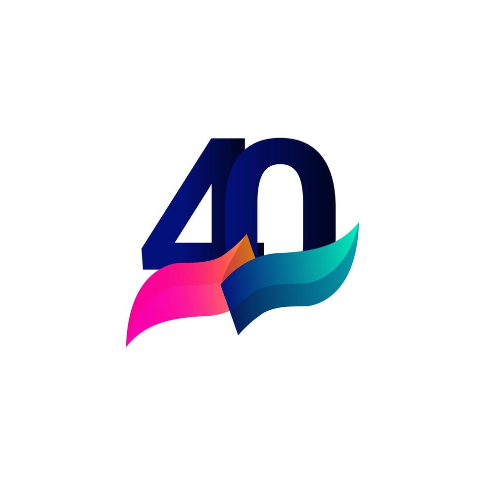 40 Years Anniversary Celebration Number Vector Template Design Illustration