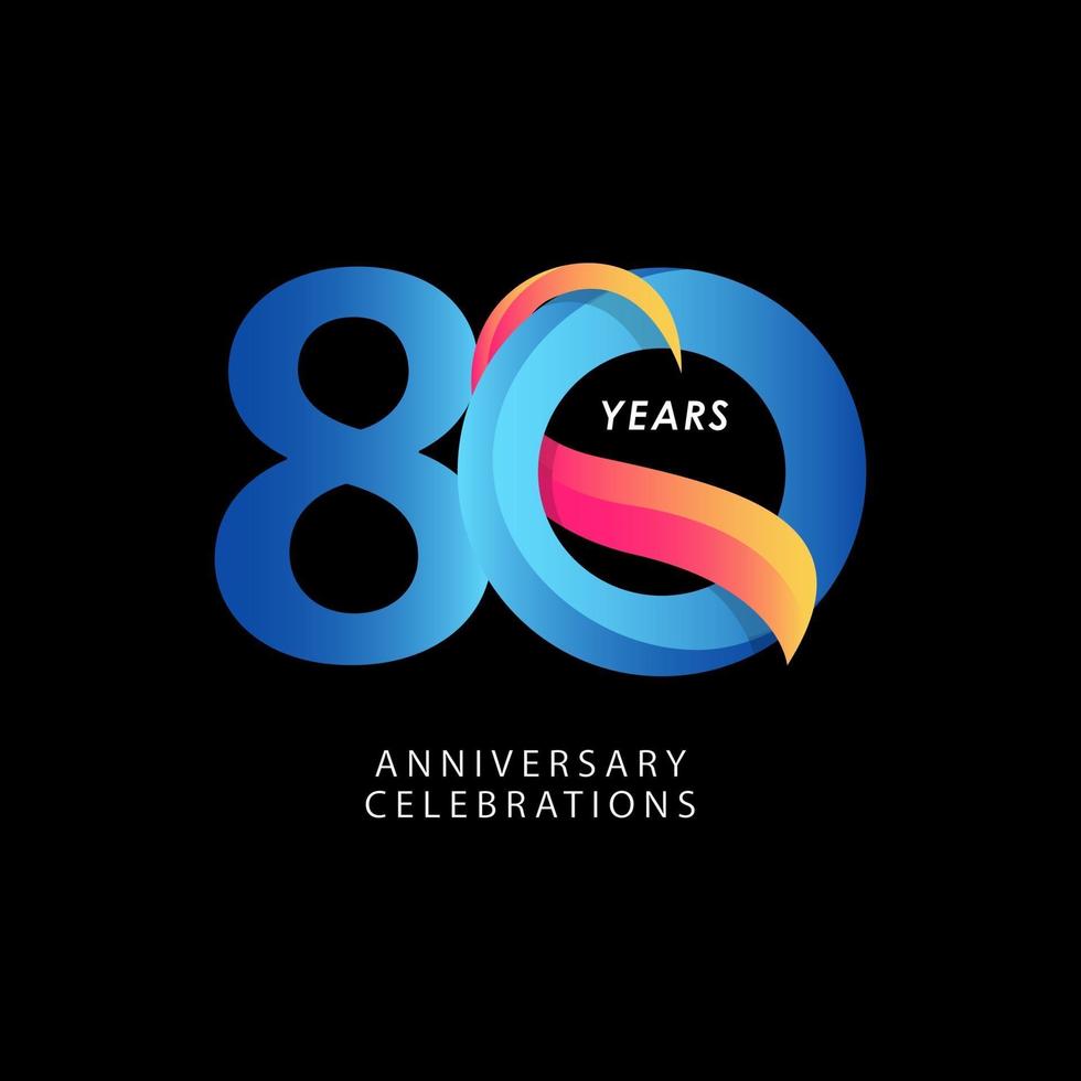 80 Years Anniversary Celebration Number Vector Template Design Illustration