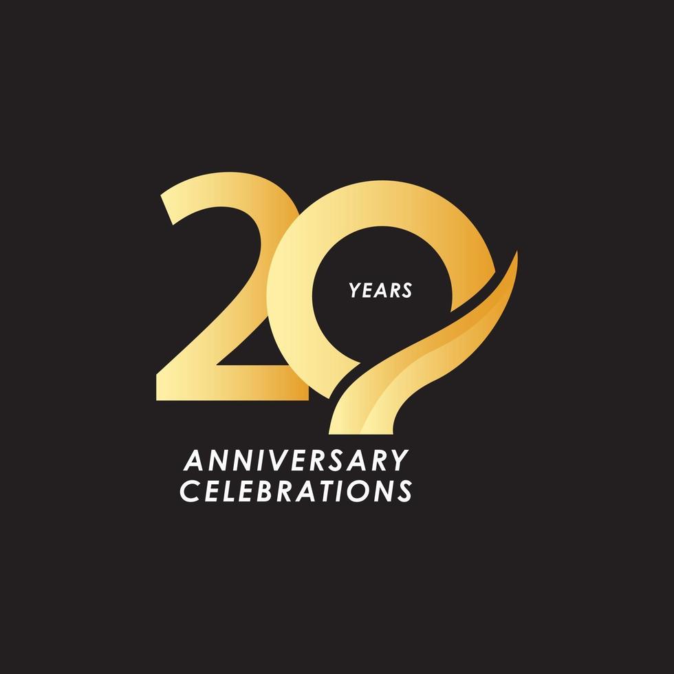 20 Years Anniversary Celebration Number Vector Template Design Illustration