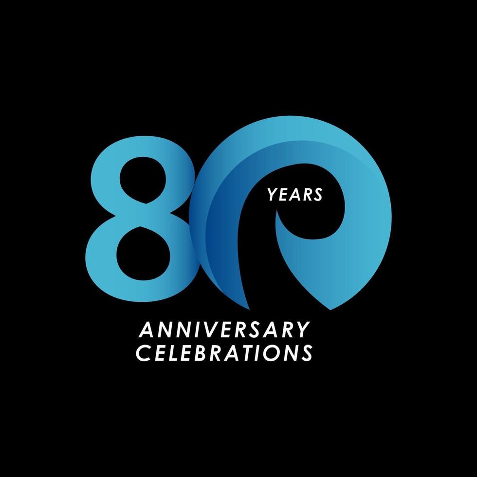 80 Years Anniversary Celebration Number Vector Template Design Illustration
