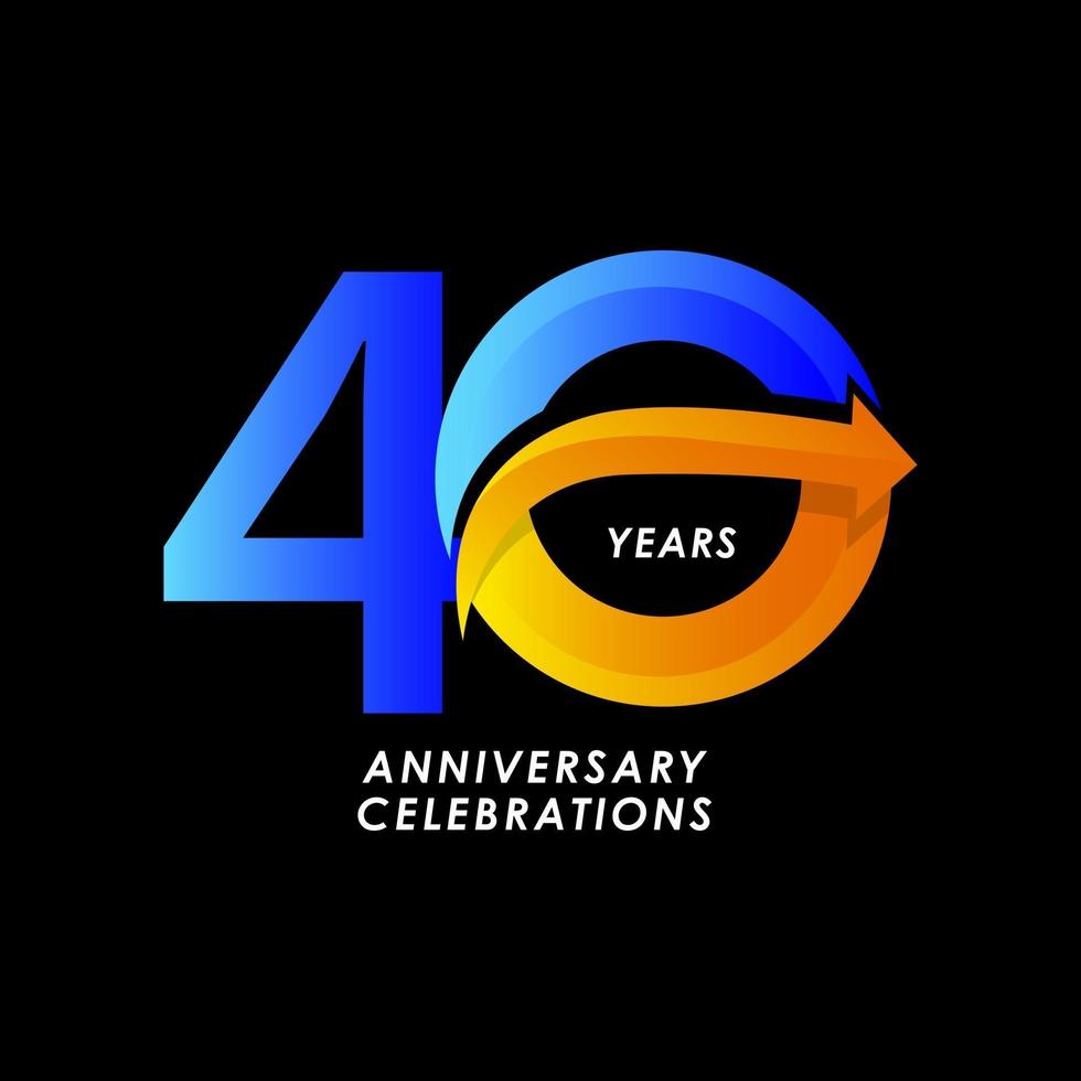 40 Years Anniversary Celebration Number Vector Template Design Illustration