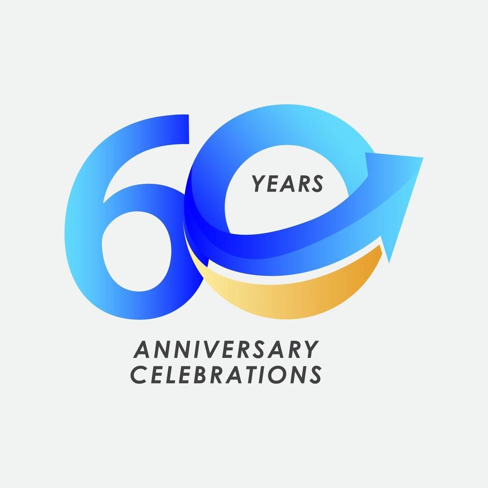 60 Years Anniversary Celebration Number Vector Template Design Illustration