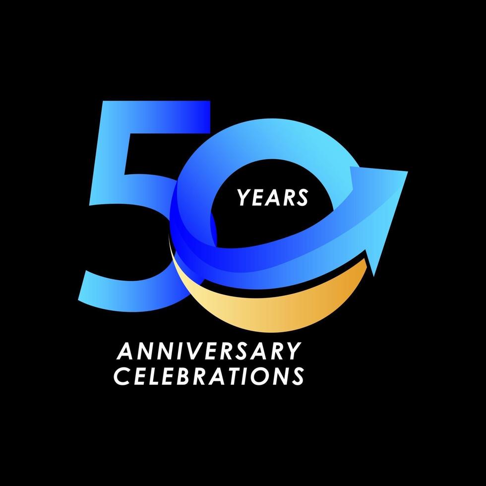 50 Years Anniversary Celebration Number Vector Template Design Illustration