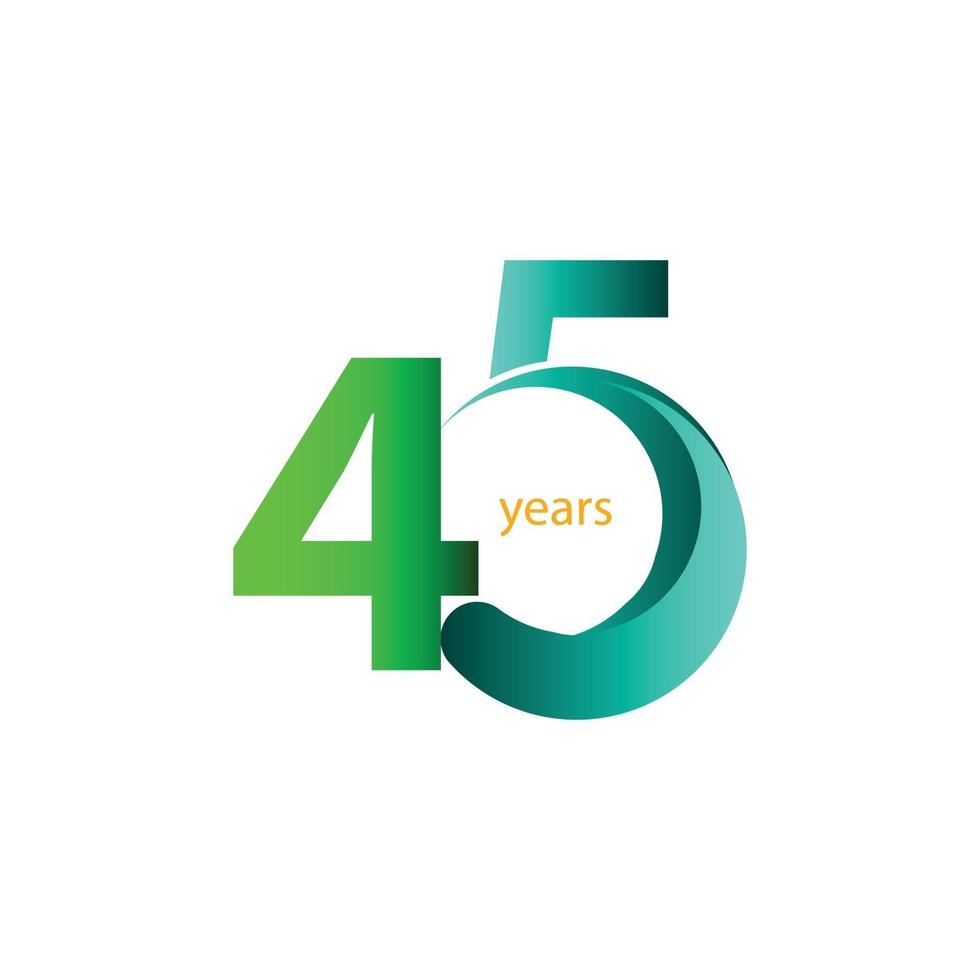 45 Years Anniversary Celebration Vector Template Design Illustration