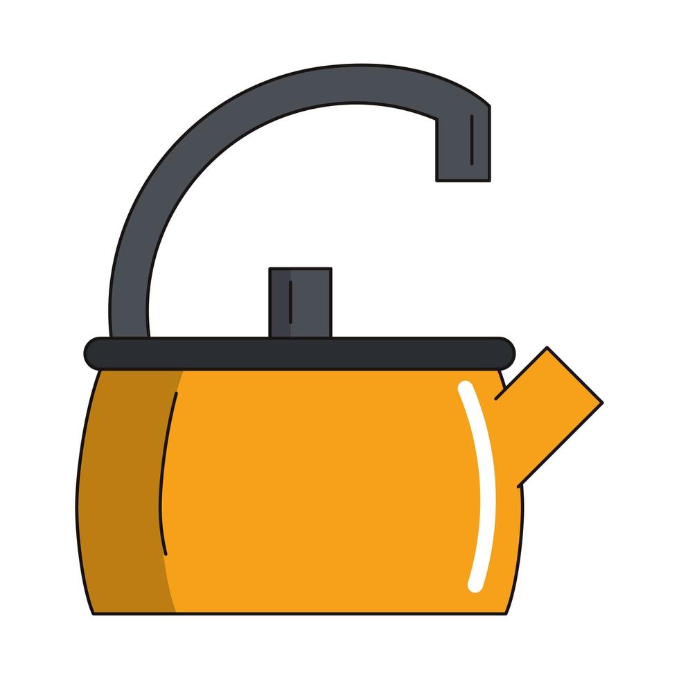 Teapot kitchen utensil isolated vector