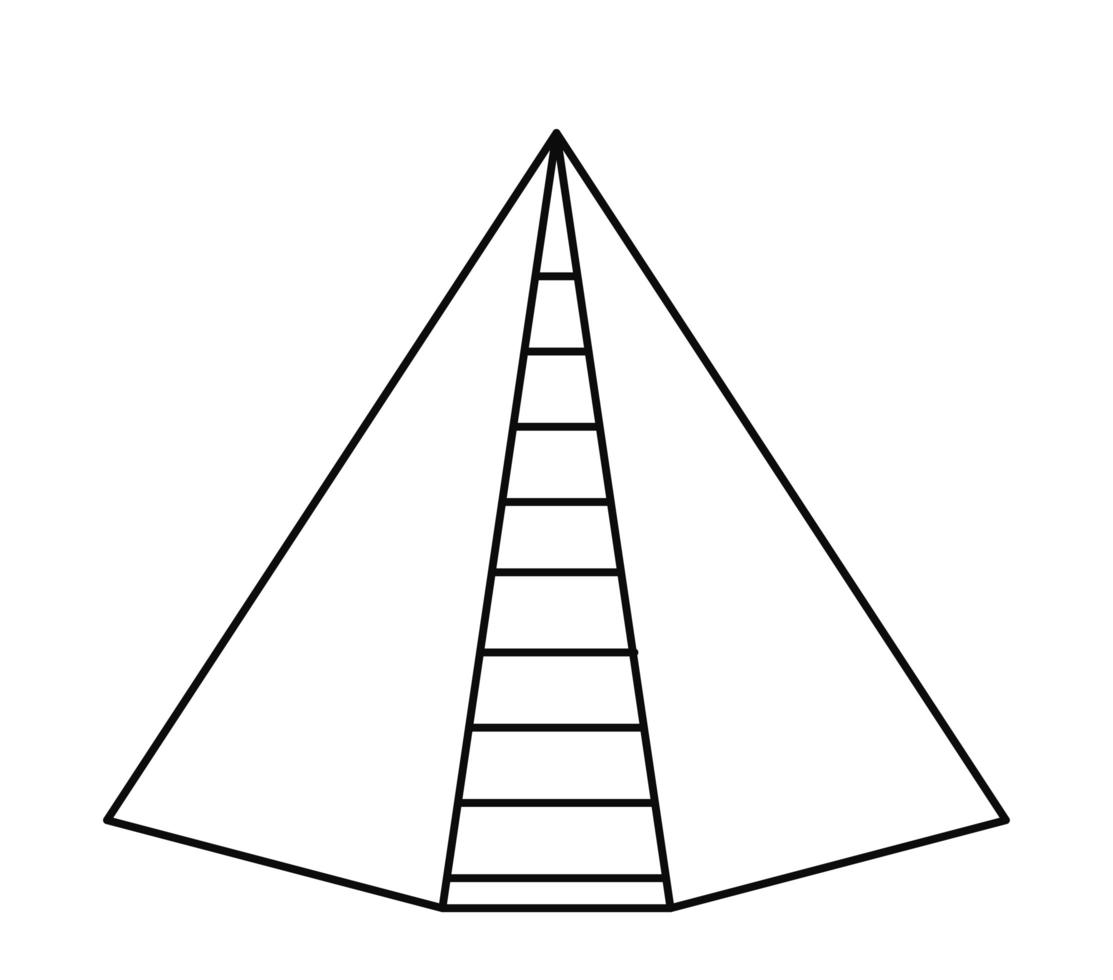 pyramid line style vector