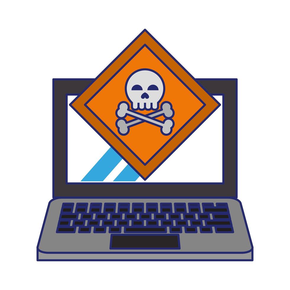 danger sign with computer blue lines vector