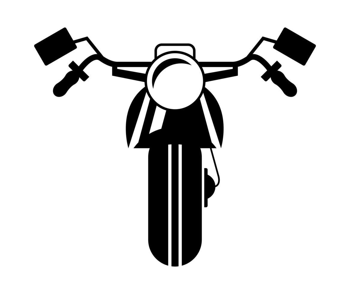 front motorcycle silhouette vector