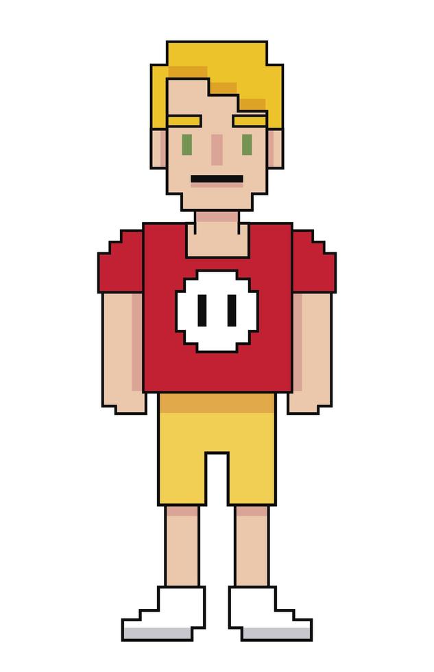 pixelated young blond avatar vector