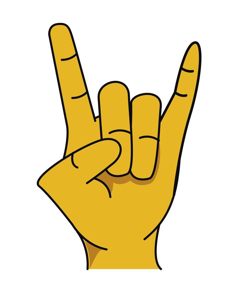 rock and roll de la mano izquierda vector