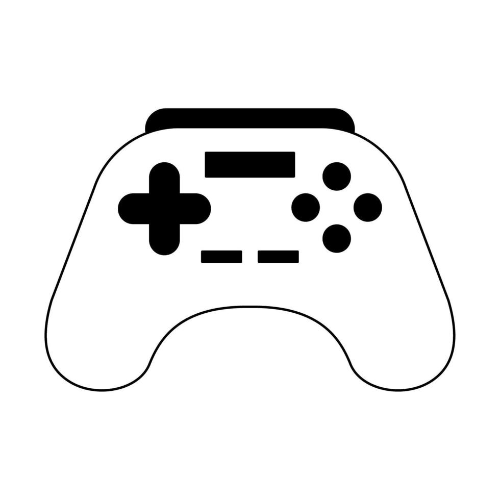 Dibujos animados de icono de joystick en blanco y negro vector