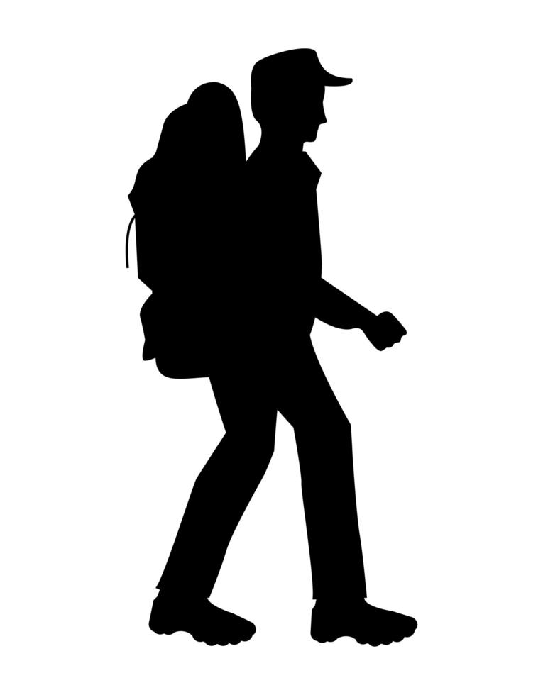adventurer character silhouette vector