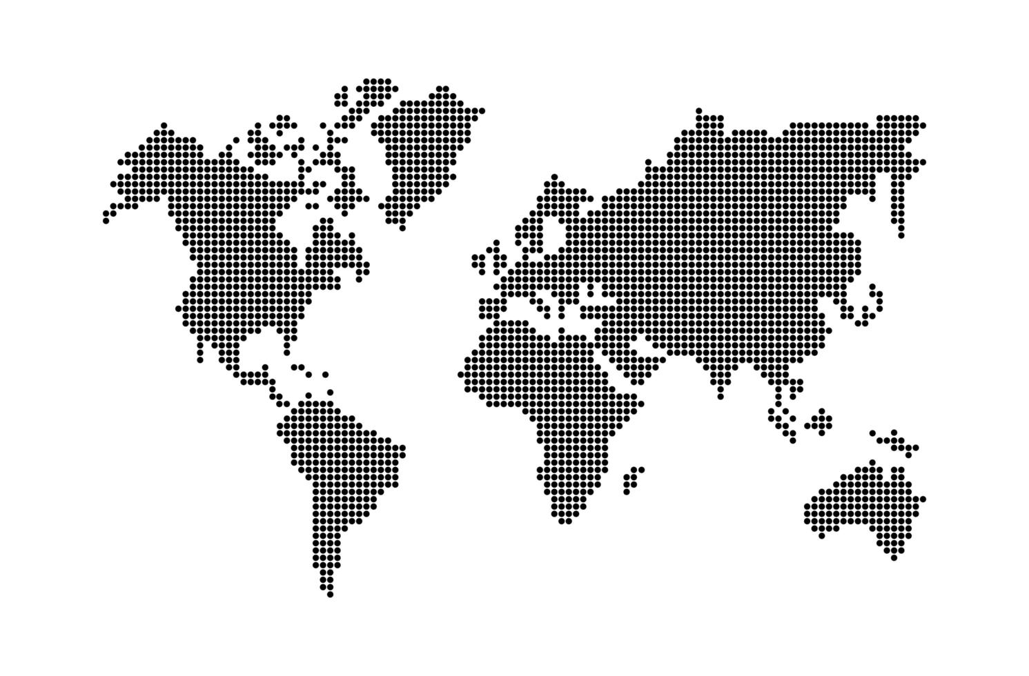 world earth dotted silhouette vector