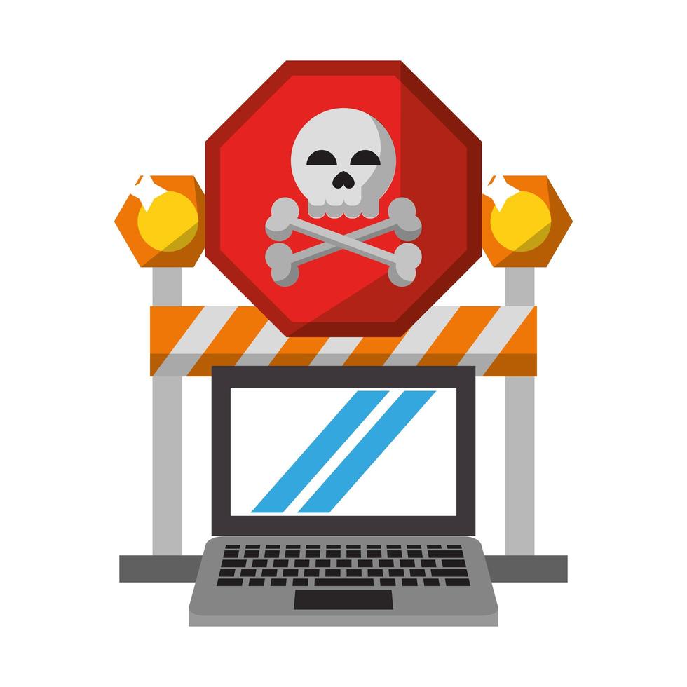 danger sign with computer vector