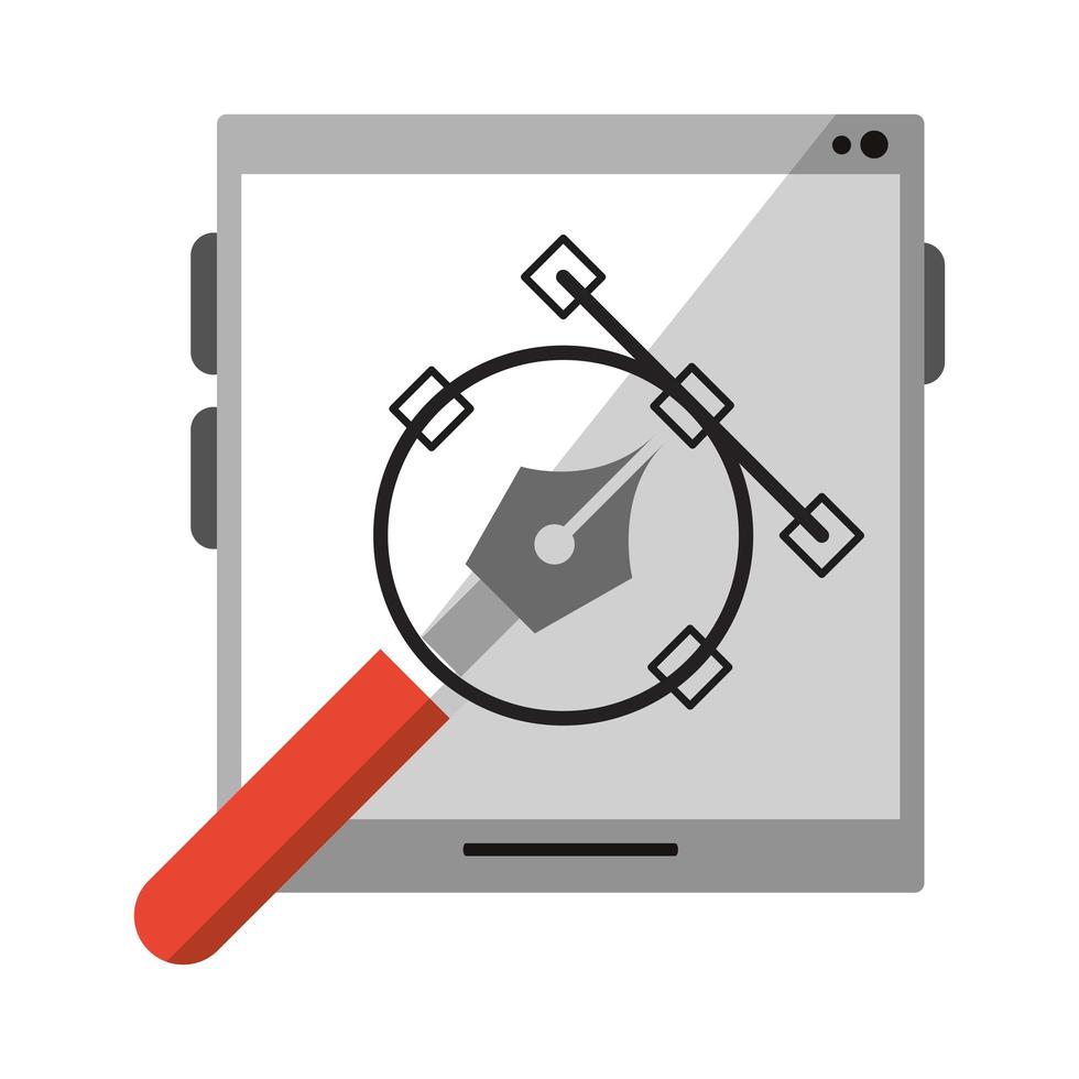 tablet with compass vector