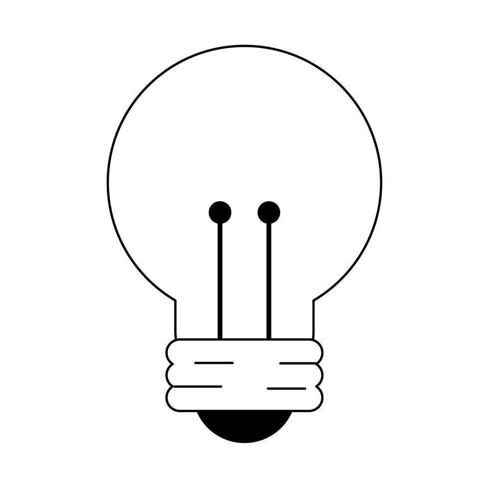 light bulb icon in black and white vector