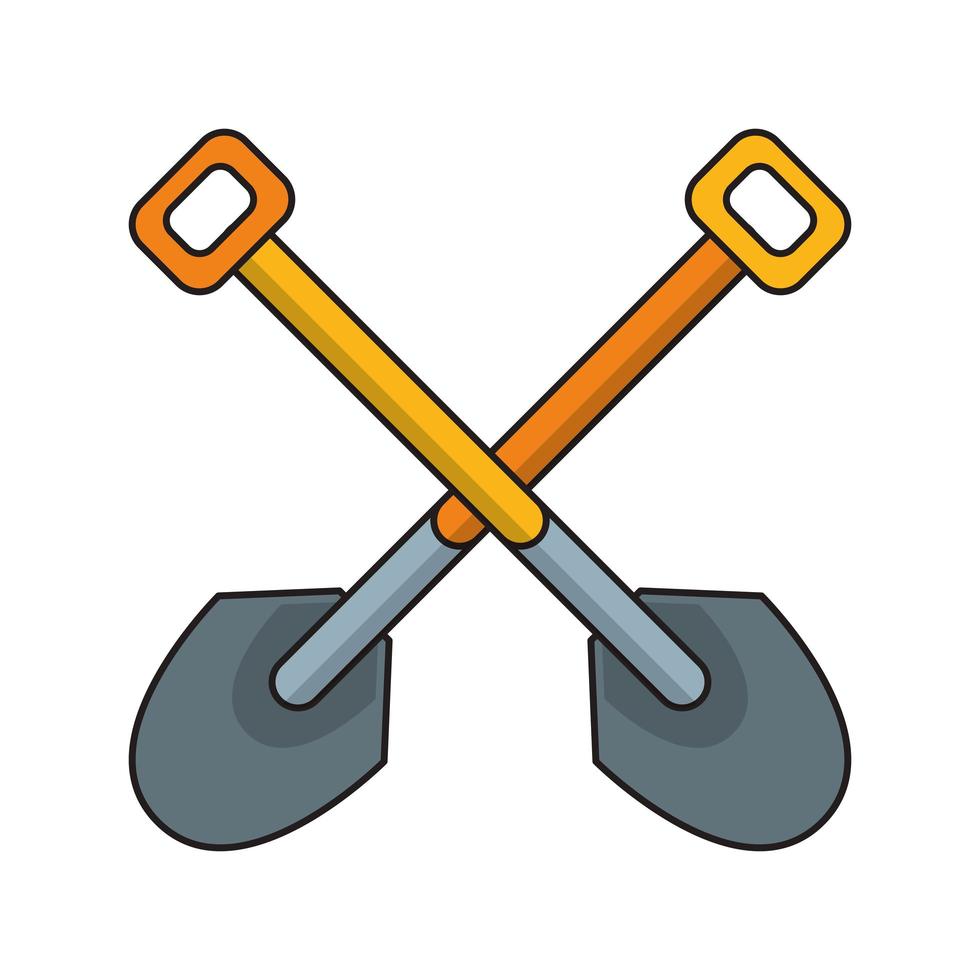 Shovels crossed symbol construction tool vector