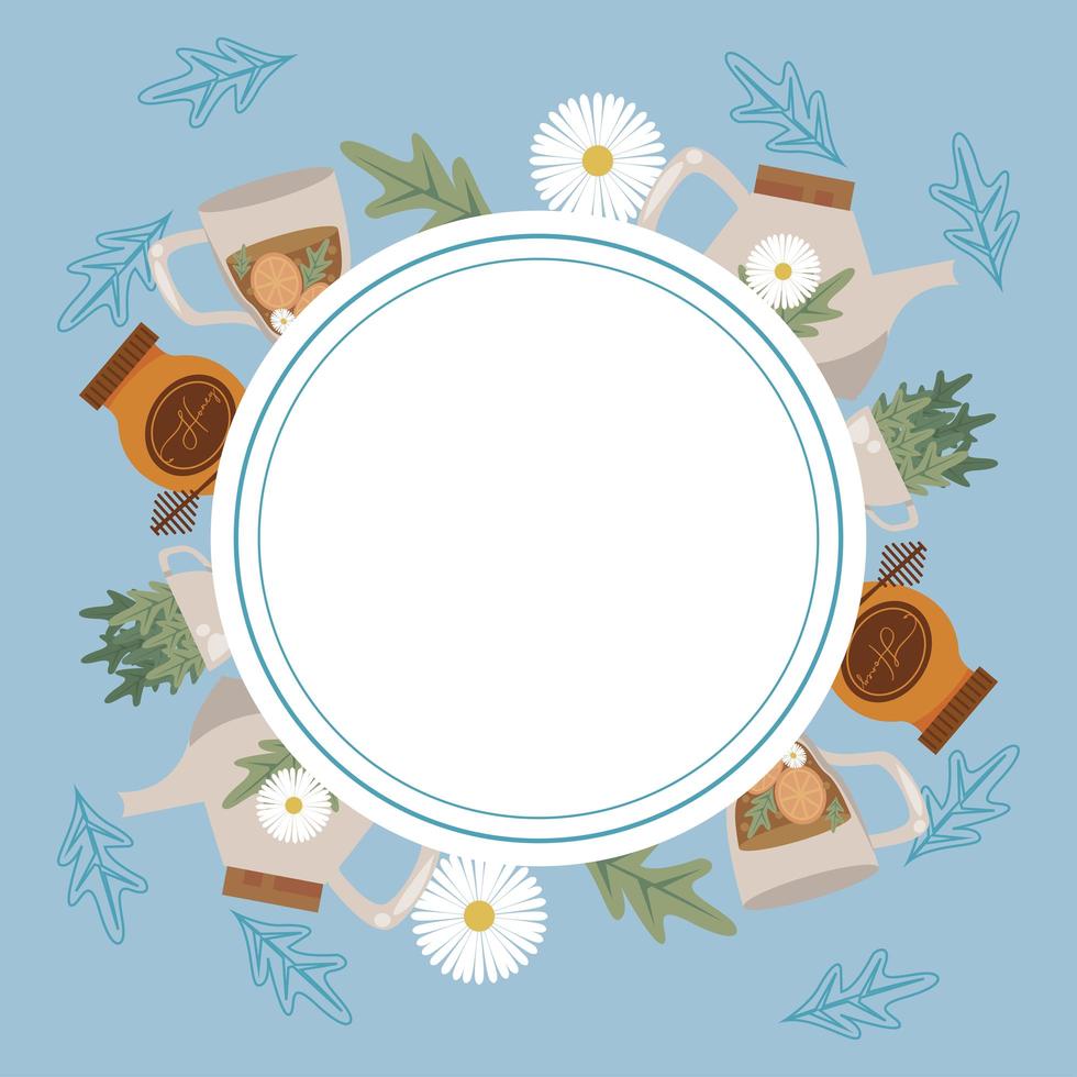 aromatherapy in circular frame vector