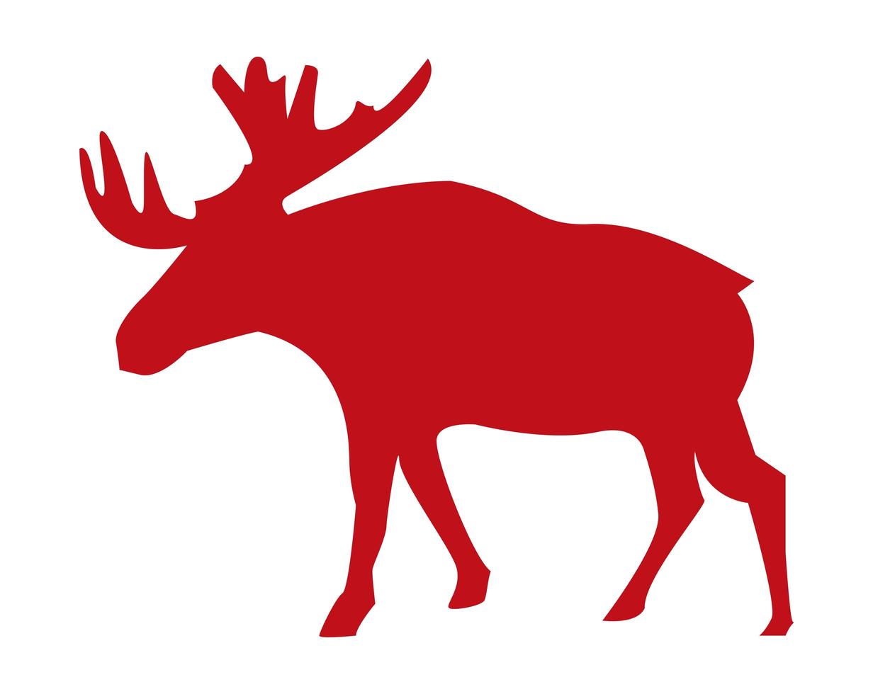 red moose silhouette vector