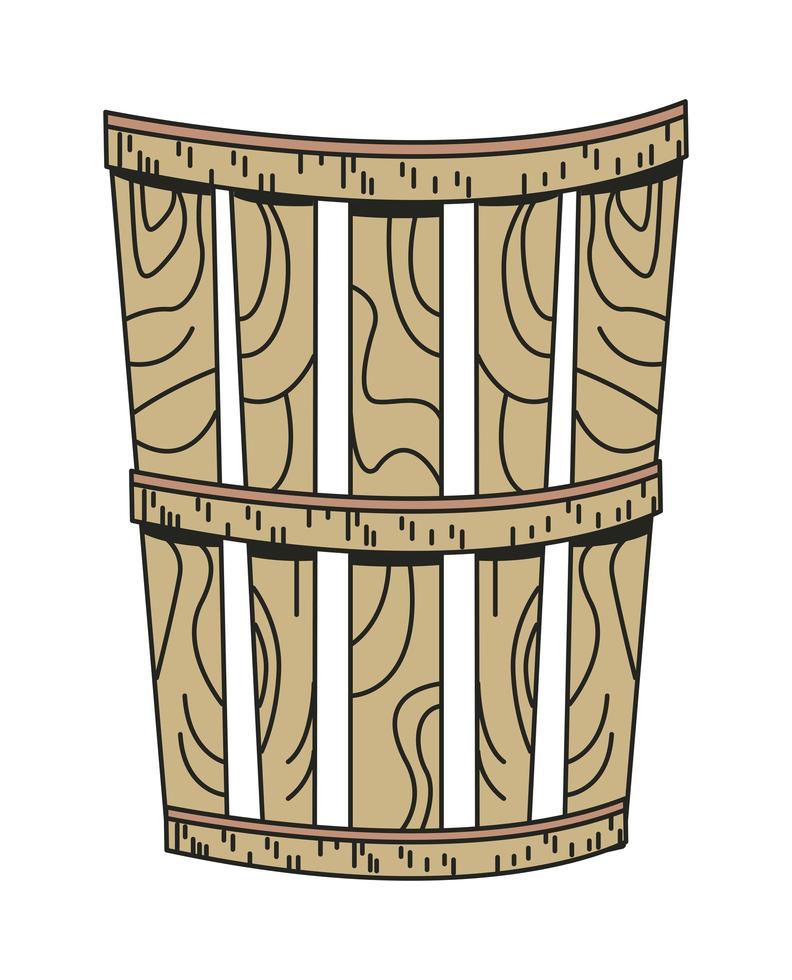 wood basket icon vector