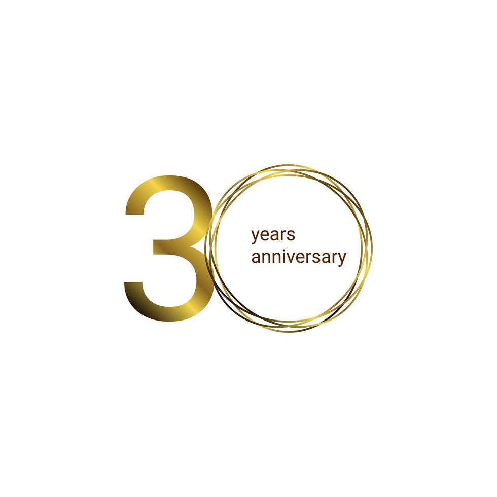 30 Years Anniversary Celebration Vector Template Design Illustration