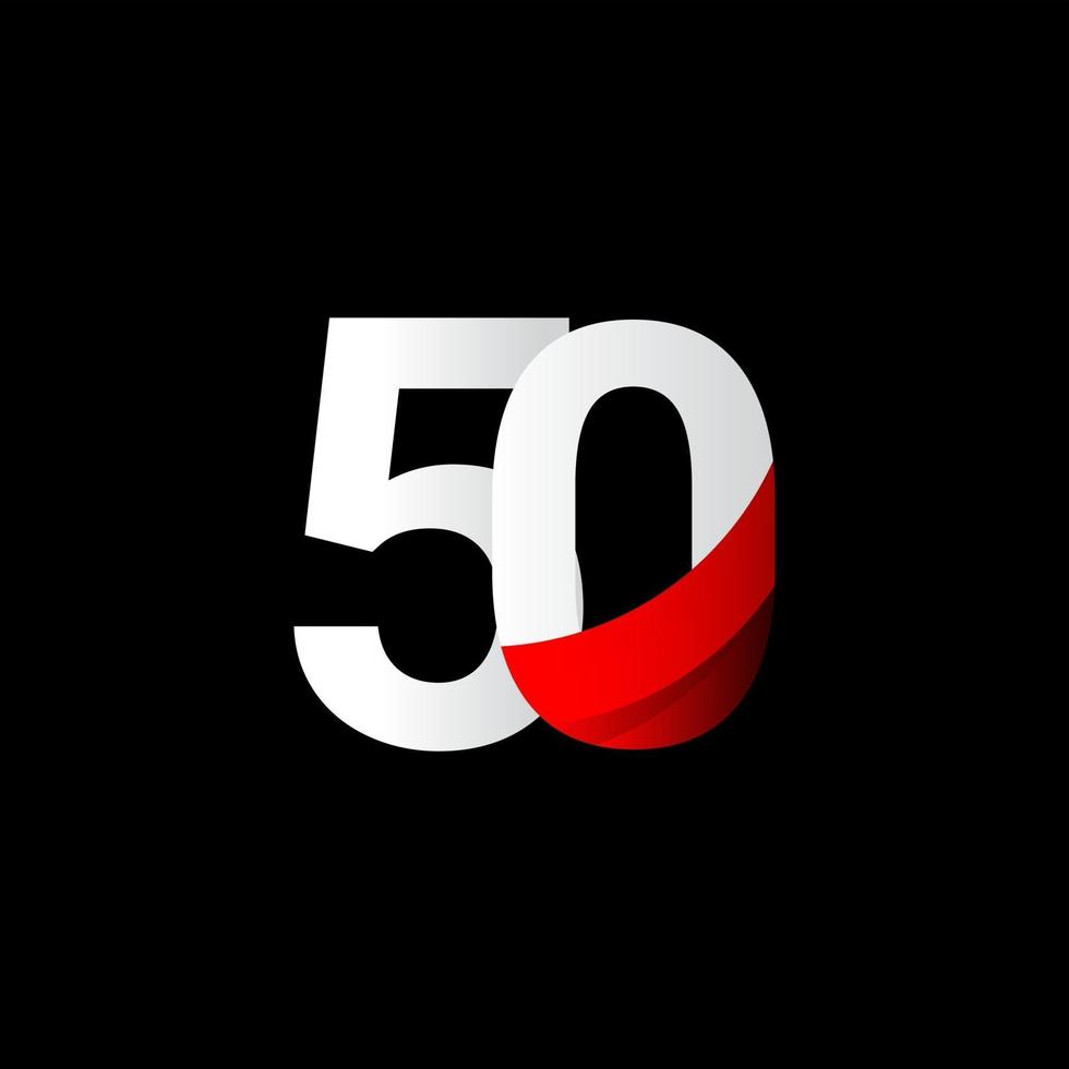 50 Years Anniversary Celebration Number Vector Template Design Illustration