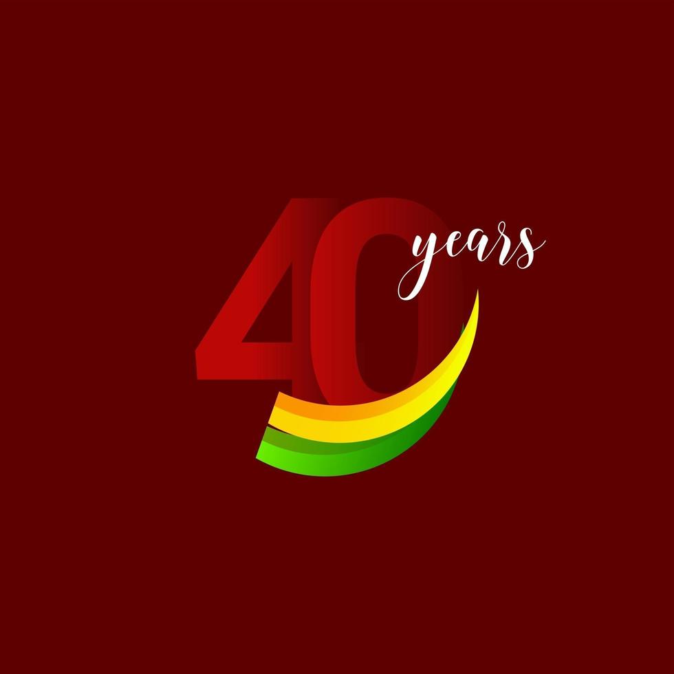 40 Years Anniversary Celebration Number Vector Template Design Illustration