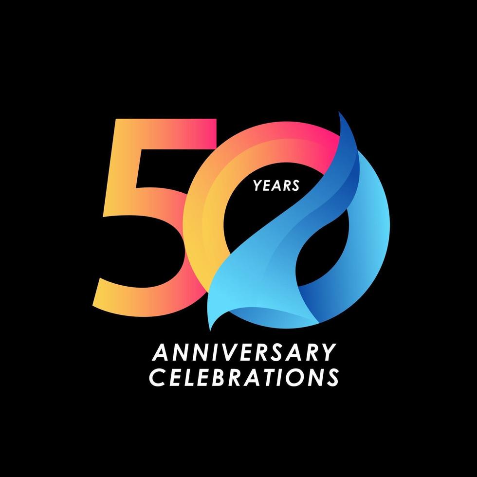 50 Years Anniversary Celebration Number Vector Template Design Illustration