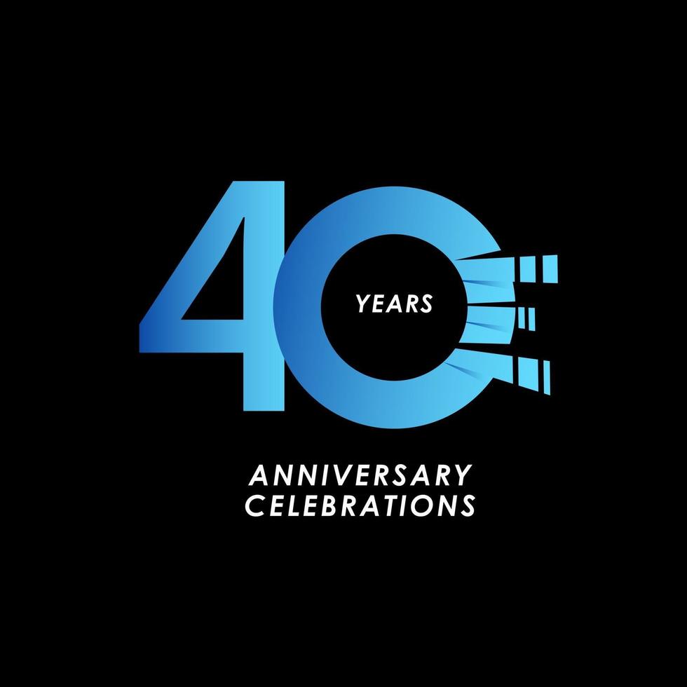 40 Years Anniversary Celebration Number Vector Template Design Illustration