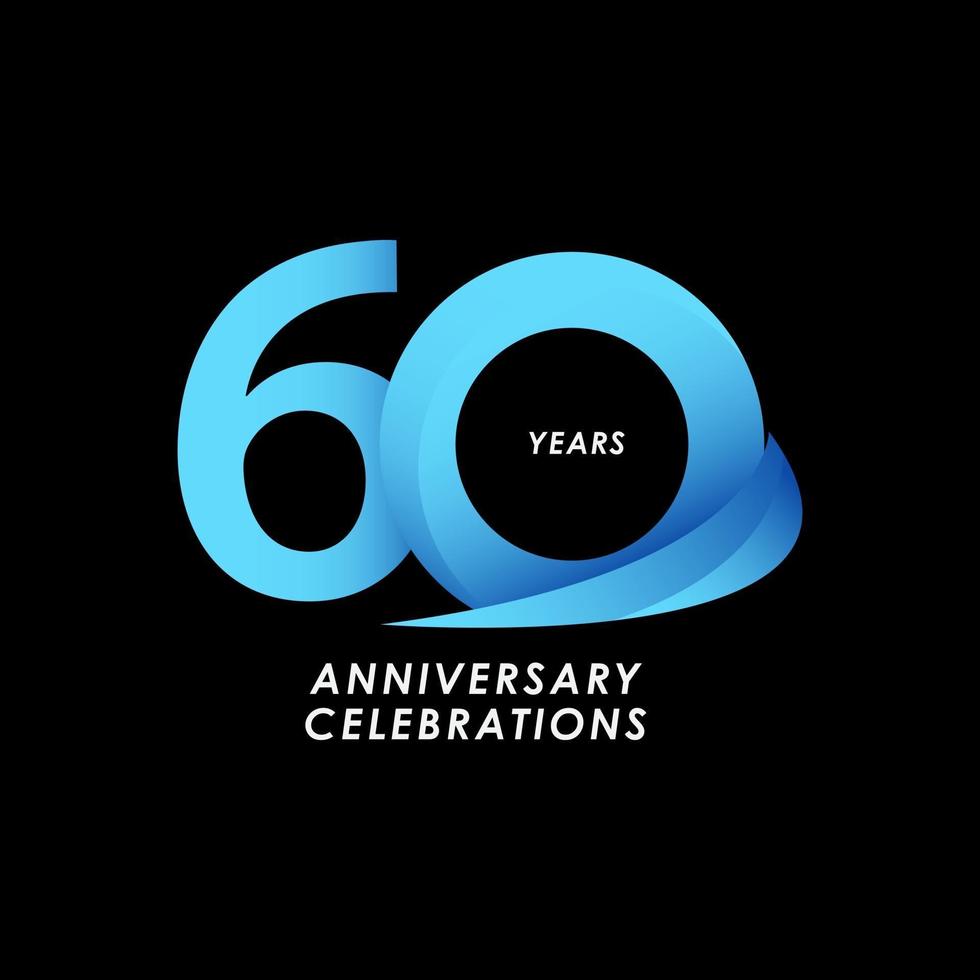 60 Years Anniversary Celebration Number Vector Template Design Illustration