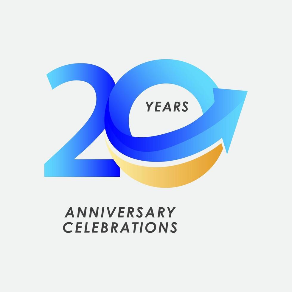 20 Years Anniversary Celebration Number Vector Template Design Illustration