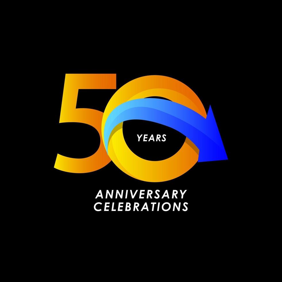 Ilustración de diseño de plantilla de vector de número de celebración de aniversario de 50 años