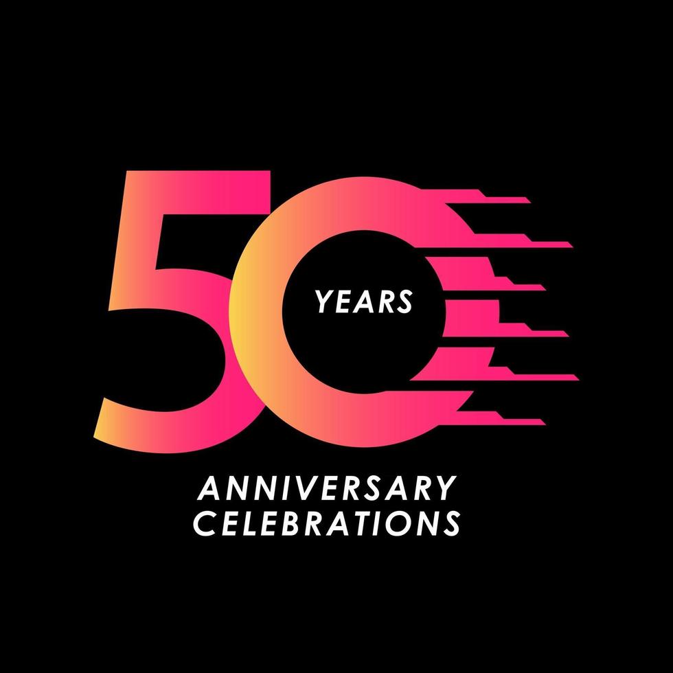 50 Years Anniversary Celebration Number Vector Template Design Illustration