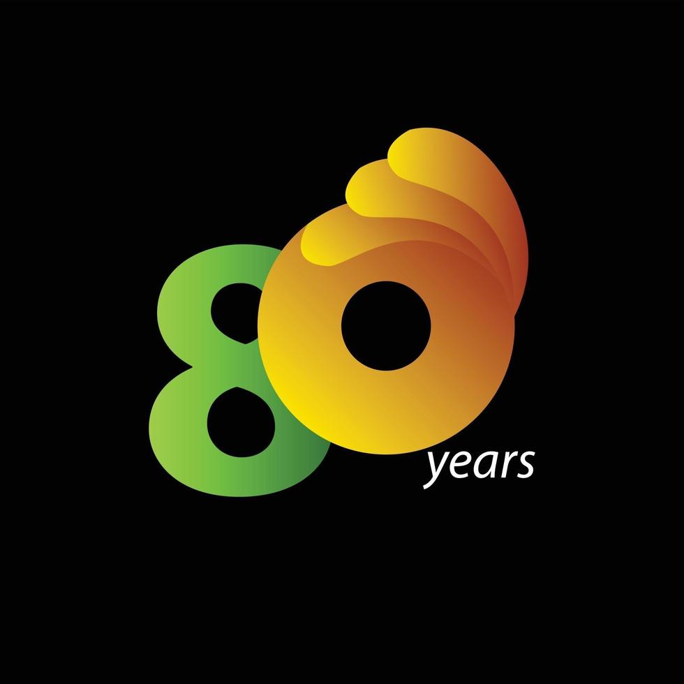 80 Years Anniversary Celebration Vector Template Design Illustration