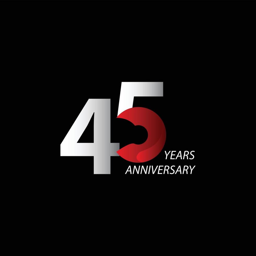 45 Years Anniversary Celebration Vector Template Design Illustration