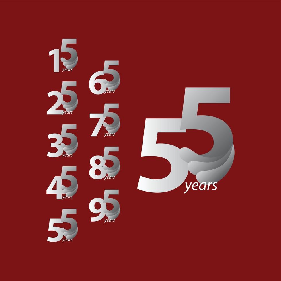 55 Years Anniversary Celebration Vector Template Design Illustration